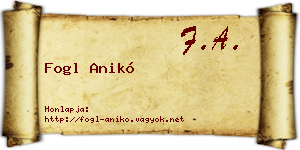 Fogl Anikó névjegykártya
